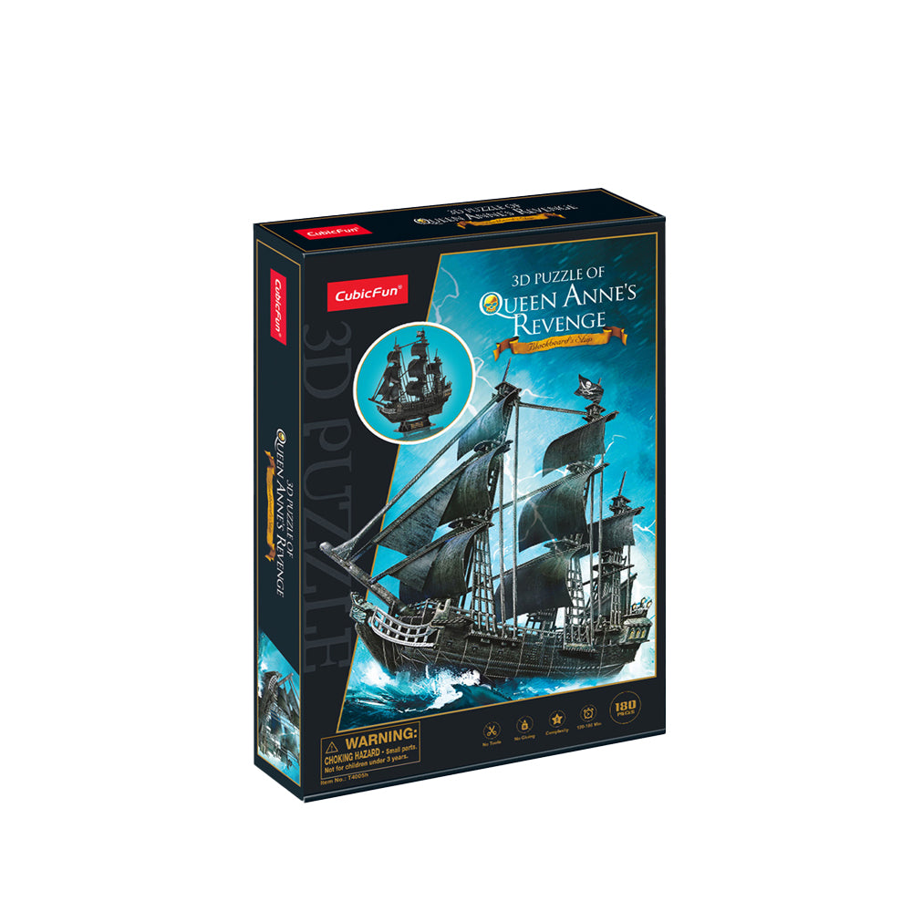Cubic Fun CubicFun The Queen Anne's Revenge 3D Puzzle Interactive Building Toy 3y+ (180 Pieces)