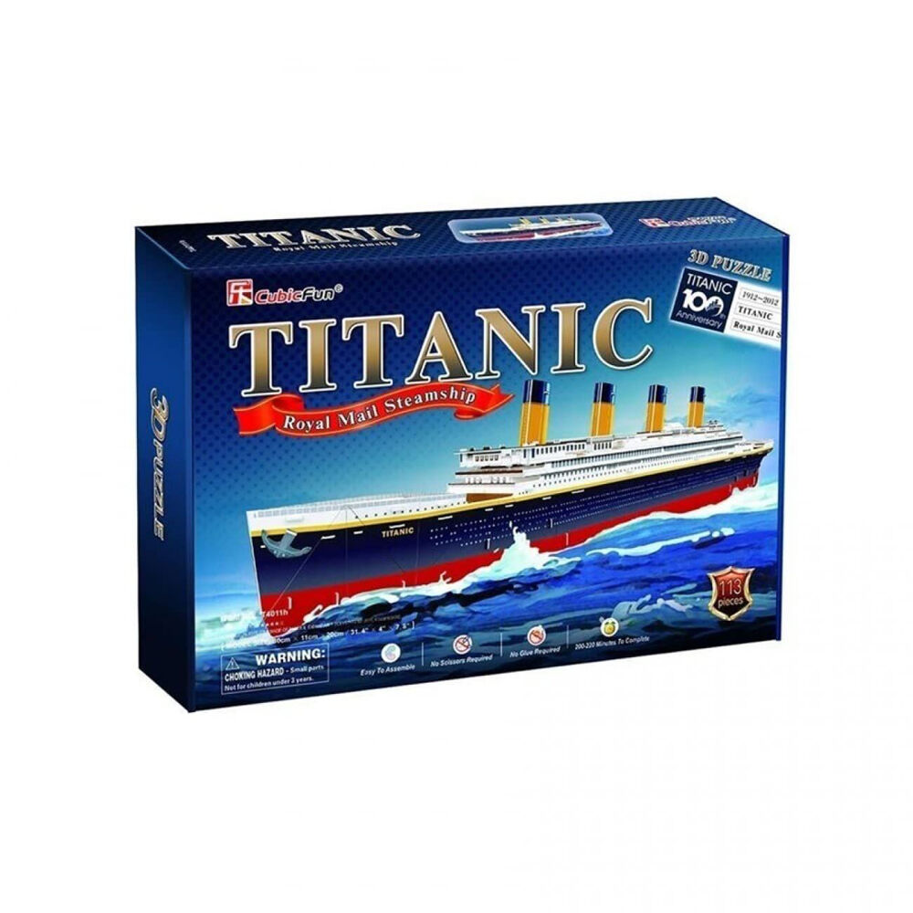 Cubic Fun Titanic Ship Kids/Childrens 3D Puzzle 80x11x20cm 8y+ — Large