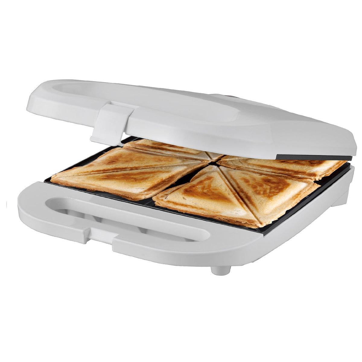 Tiffany Non Stick 1500W 4 Slice Bread/Jaffle Electric Sandwich Press Maker White