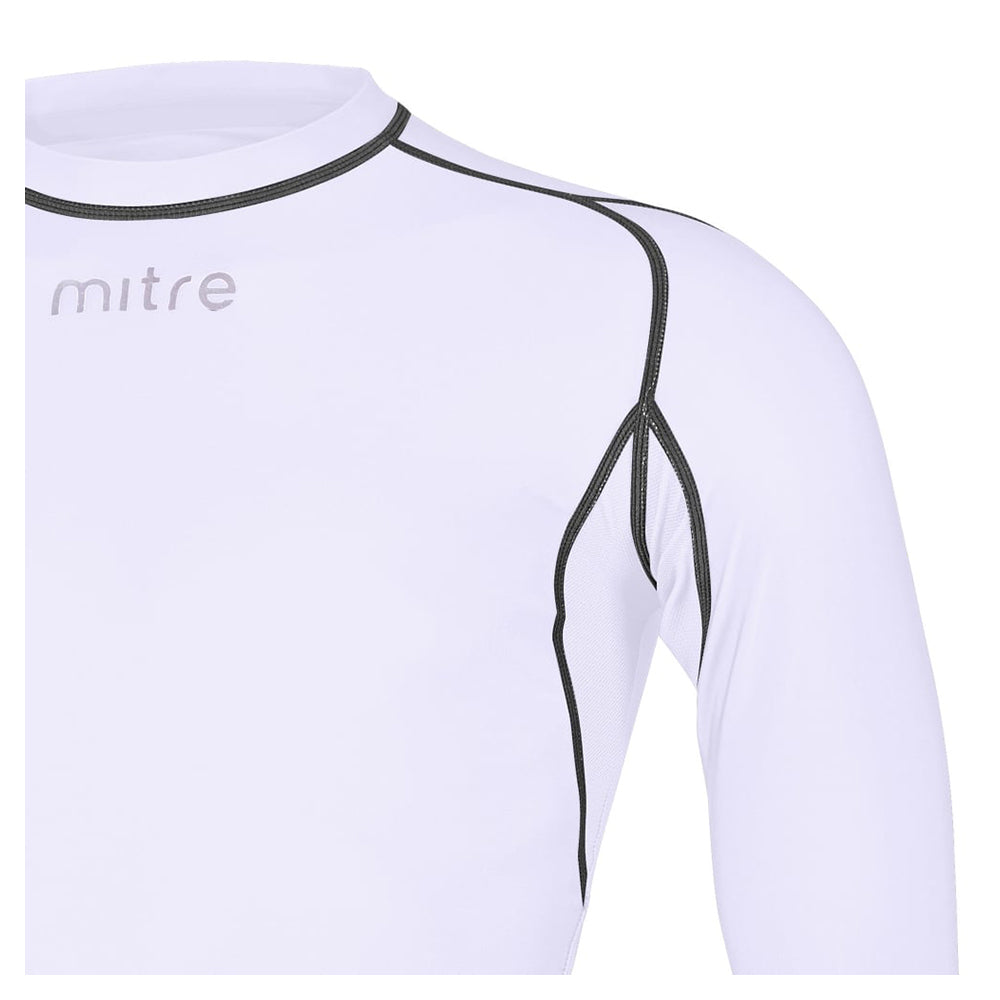 Mitre Neutron Base Layer White Compression LS Top Size LG Mens Gym/Sportswear — image 2