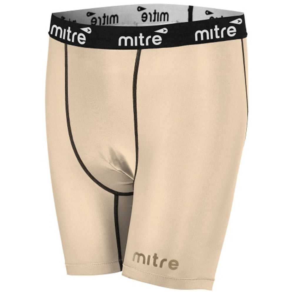 Mitre Neutron Compression Shorts Size LG Men Sports Activewear/Gym Tights Beige — S Xl