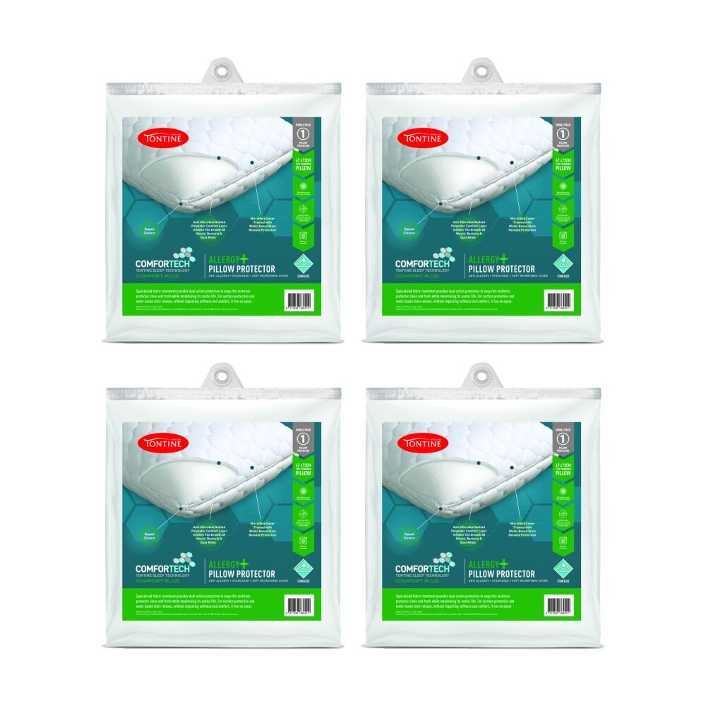Tontine Comfortech Allergy Plus Stain Ease Pillow Protector Standard (4 Pack)