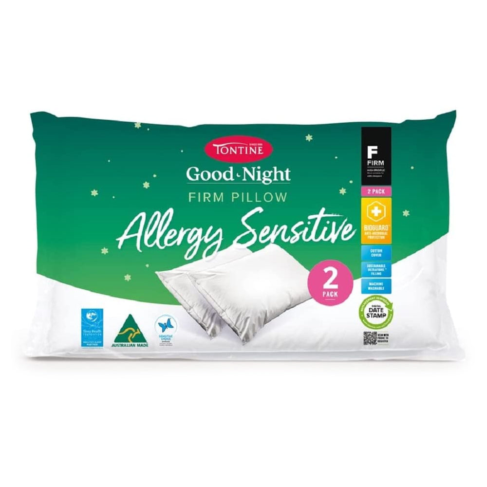 Tontine Good Night Allergy Sensitive Sleep/Bedding Pillow Firm/High Profile (2 Pieces)