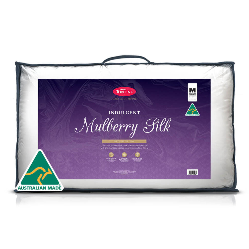 Tontine Classic Comfort Mulberry Silk Sleep Comfort Pillow Medium White