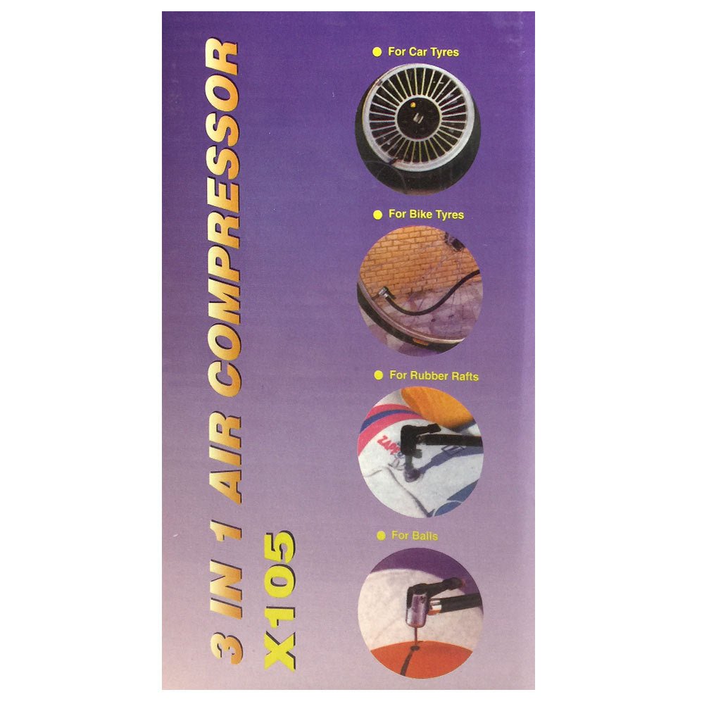 NLZ 3 in 1 Mini Air Compressor/Pressure Gauge w/ Light Portable 12V Tyre Inflator — image 3