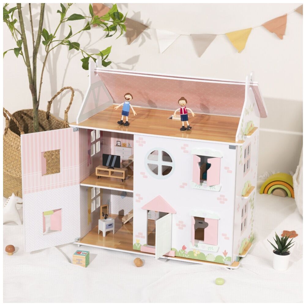 Tooky Toy Wooden Doll House Two-Storey Toyhouse Roleplay Children/Kids 3y+ — image 2