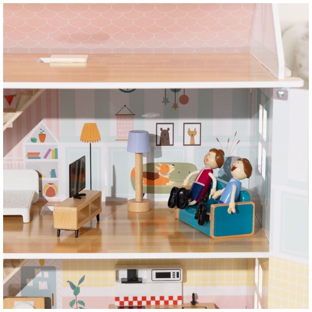 Tooky Toy Wooden Doll House Two-Storey Toyhouse Roleplay Children/Kids 3y+ — image 4