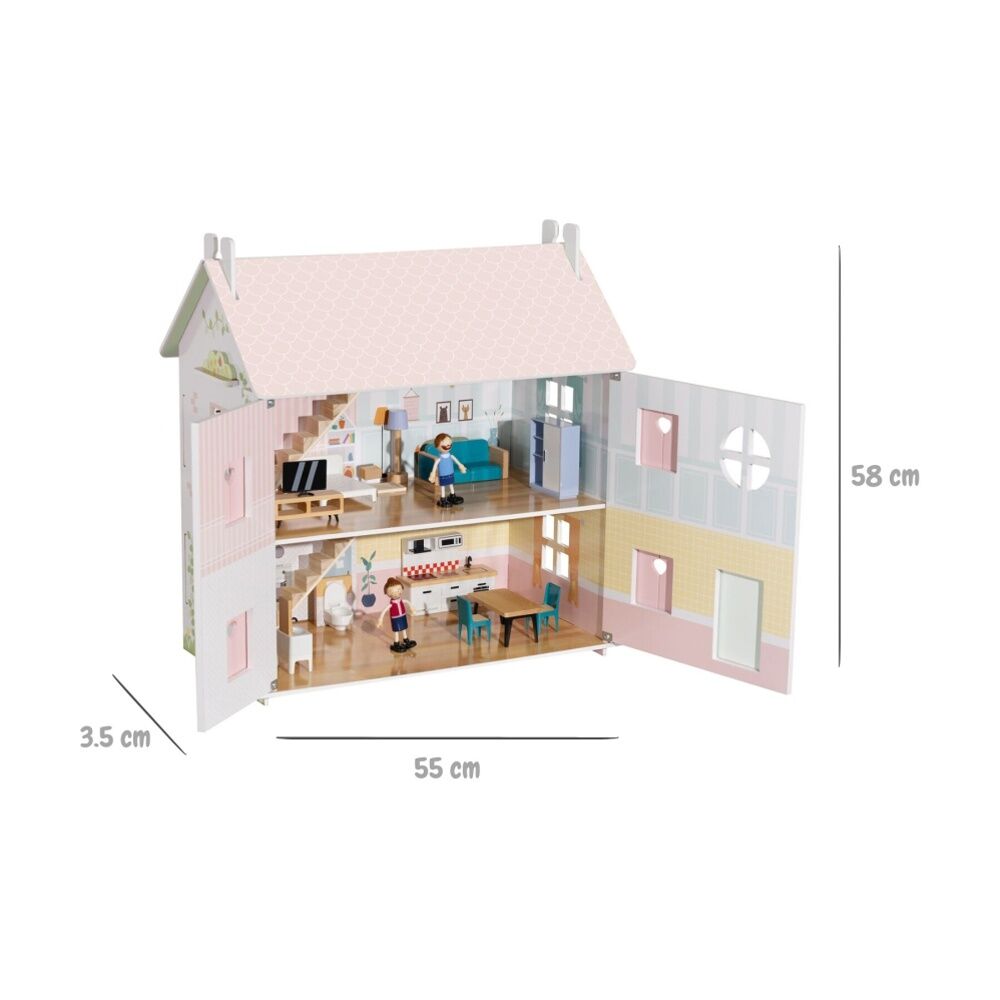 Tooky Toy Wooden Doll House Two-Storey Toyhouse Roleplay Children/Kids 3y+ — image 6