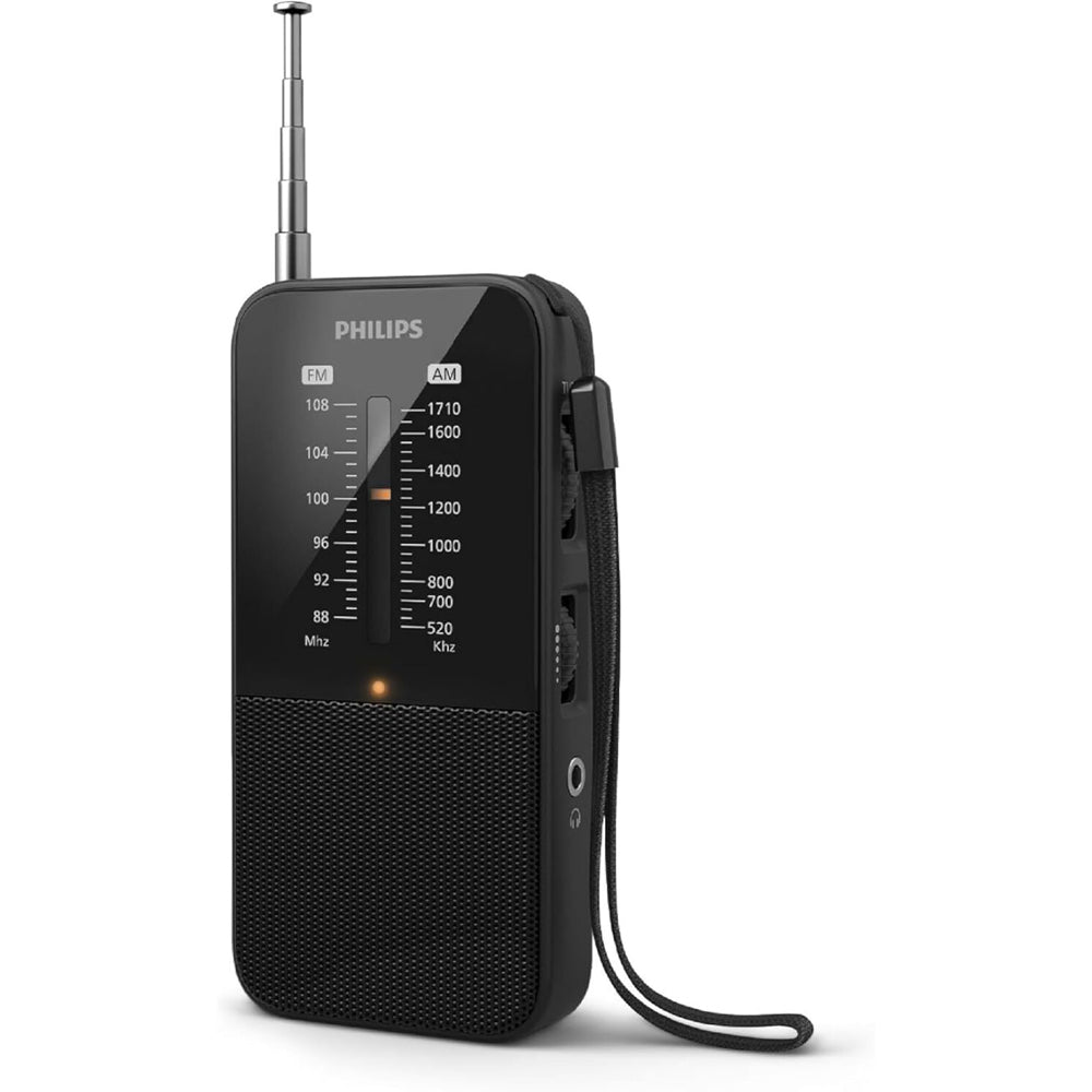 Philips The Pocket Classic/Retro Portable FM/AM Outdoor Travel Radio Black
