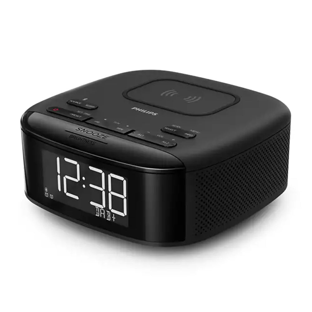 Philips FM DAB+ Alarm Clock Radio/Bluetooth/Wireless Qi 9W Charger/Charging Pad