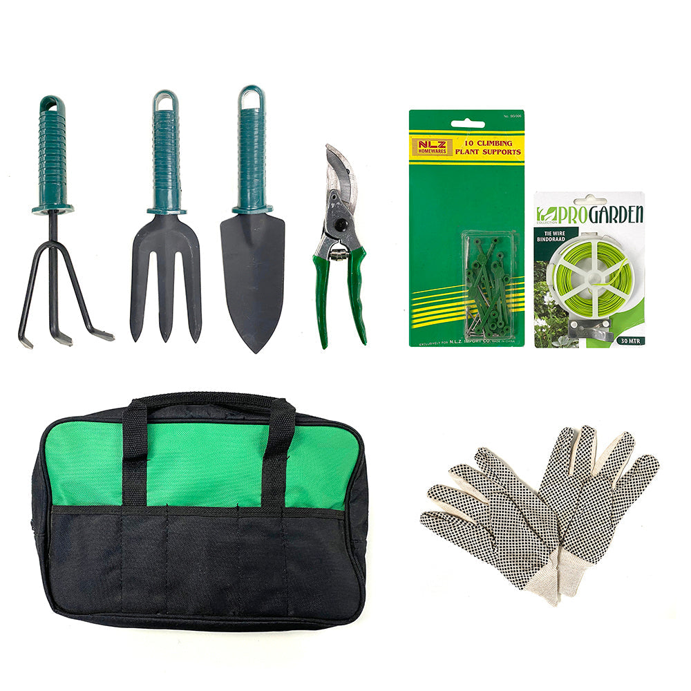 Generic Gardening Kit Set w/ Carry Bag Assorted Colour (8 Pieces)