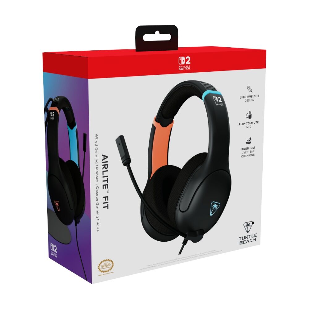 Turtle Beach Charcoal Black Airlite Fit Nintendo Switch 2 Wired Gaming Headset — image 8