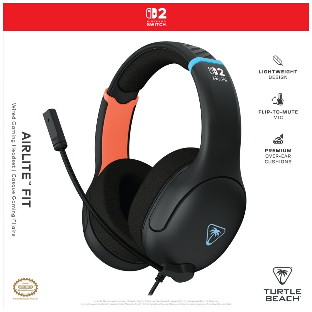 Turtle Beach Charcoal Black Airlite Fit Nintendo Switch 2 Wired Gaming Headset — image 9