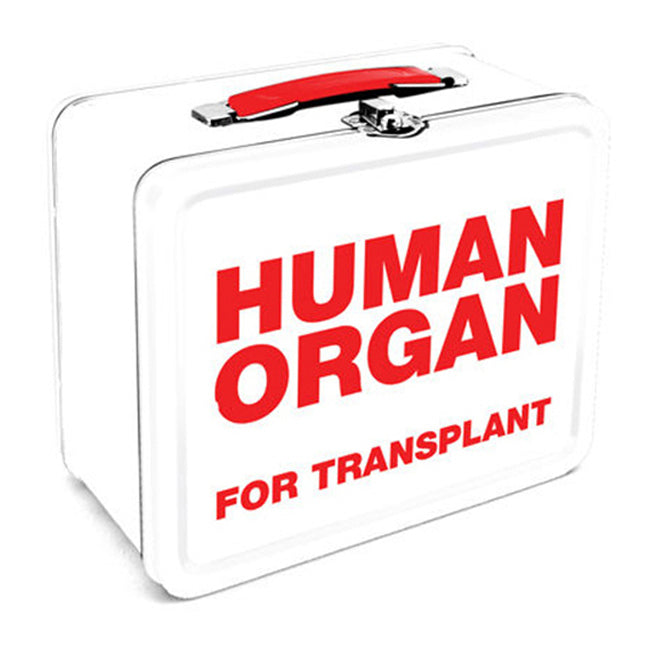 Aquarius Human Organ Transplant Tin Carry All Fun Box Storage w/ Handle White