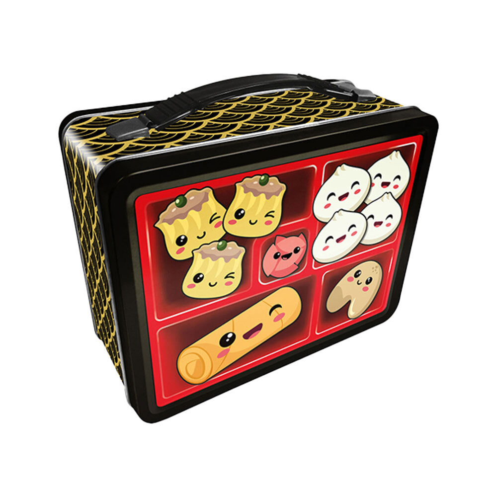Aquarius Bento Bix Fun Box Tin Storage Lunch Container w/ Carry Handle Rectangle