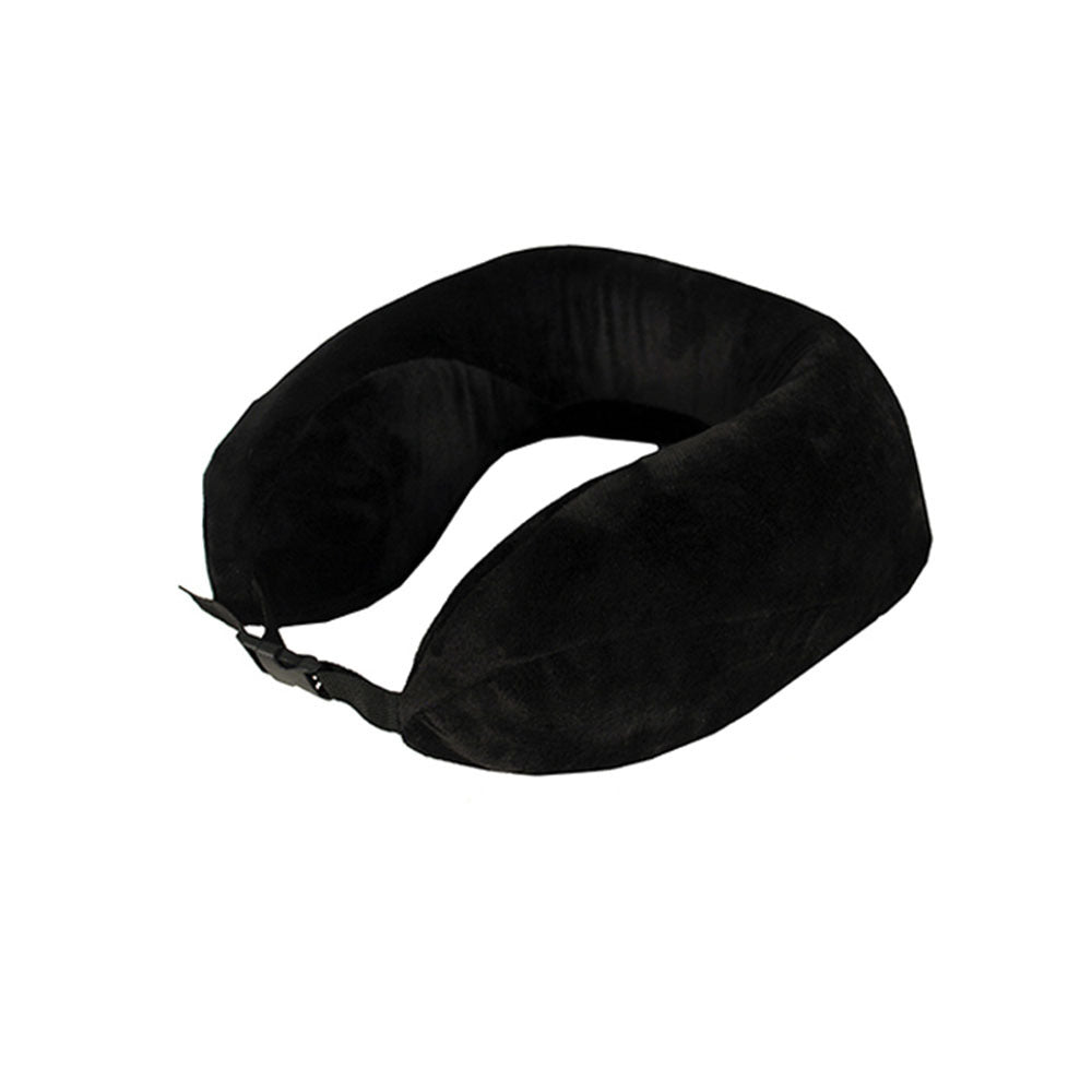 Tosca Adjustable Memory Foam Travel Neck Support Sleeping Pillow — Black