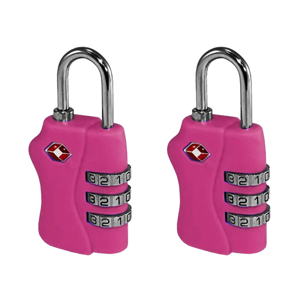 Tosca TSA Approved Luggage Bag Security Combination Safety Lock - Pink (2 Pack)