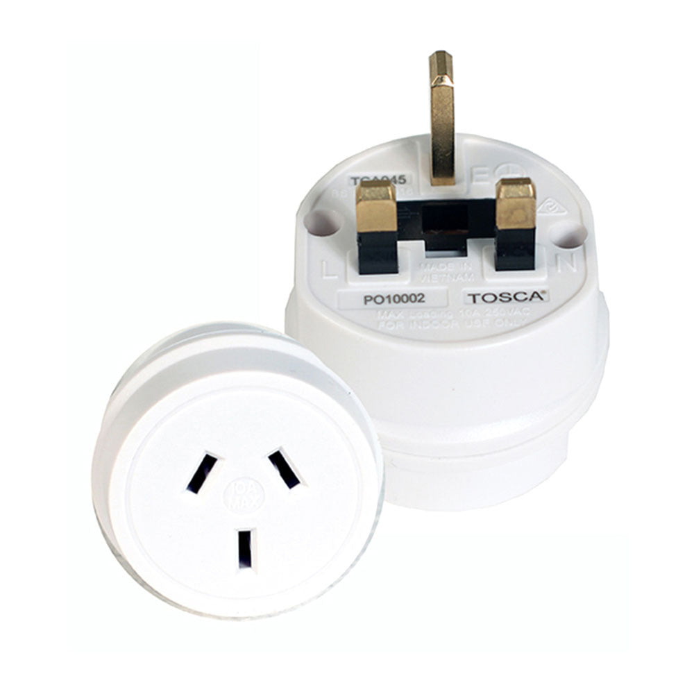 Tosca OB Travel Compact Power Adapter Converter Plug - UK/HK Compatibility