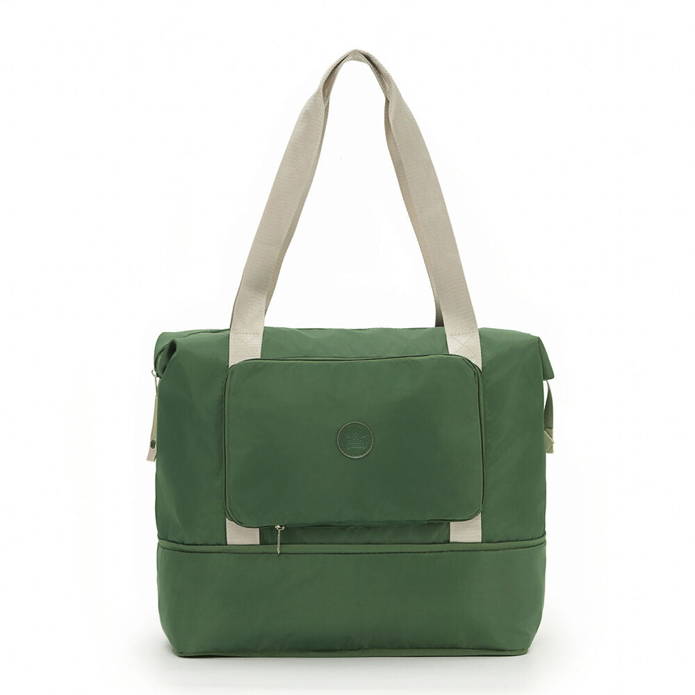 Tosca Lightweight Foldable & Expandable Flight Cabin Travel Tote Bag Moss (2 Pack)