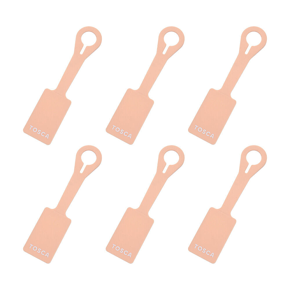 Tosca Silicone Travel Luggage Suitcase Name/Address Tag Accessory Peach (6 Pack)