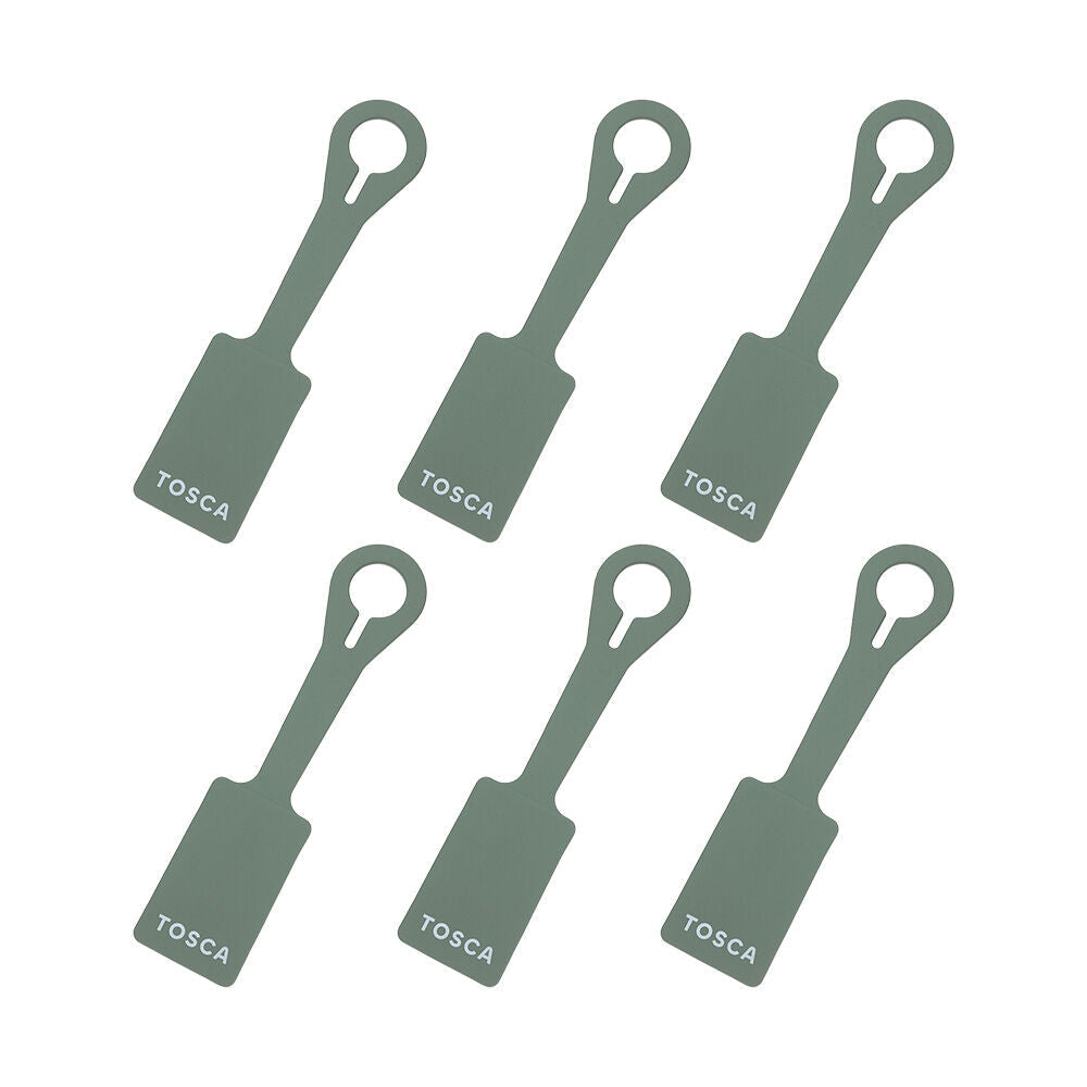 Tosca Silicone Travel Luggage Suitcase Name/Address Tag Label Accessory Moss (6 Pack)