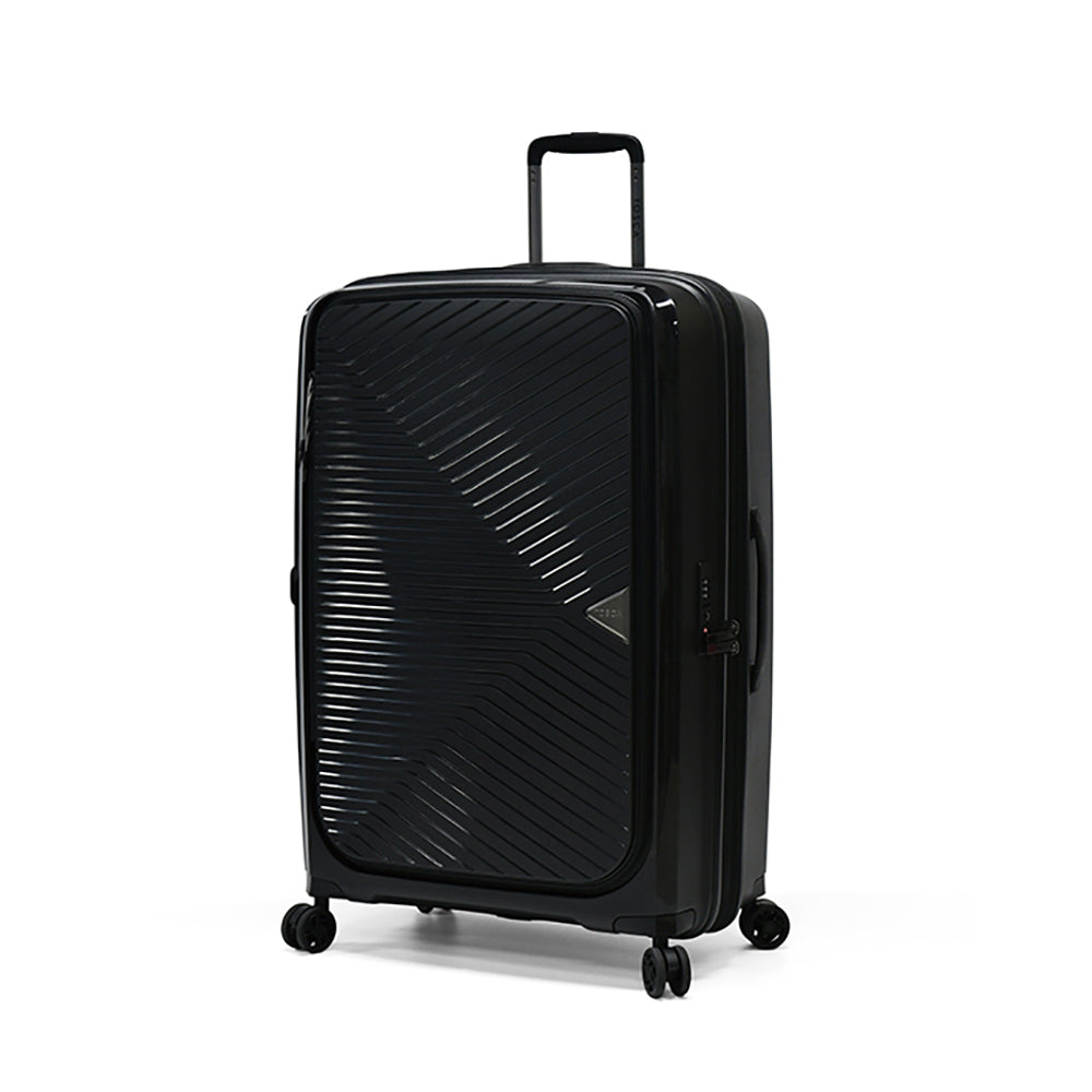 Tosca Space x 25" Trolley Checked Luggage Suitcase Hard Backed Travel - Black