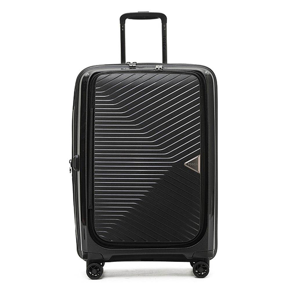 Tosca Space x 25" Trolley Checked Luggage Suitcase Hard Backed Travel - Black — image 2