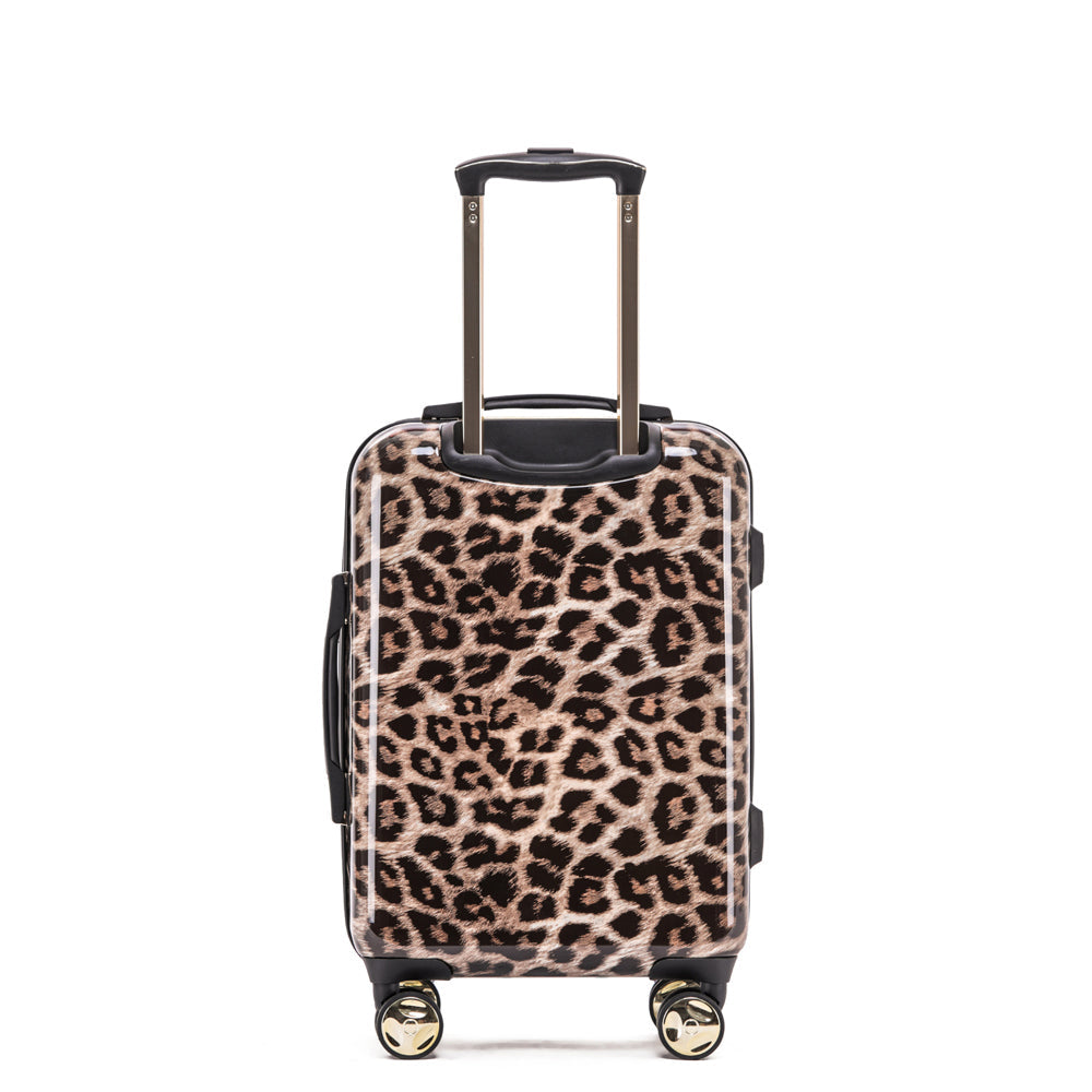 Tosca Leopard Print 20" Cabin Trolley Travel Luggage Suitcase 50x34x23cm