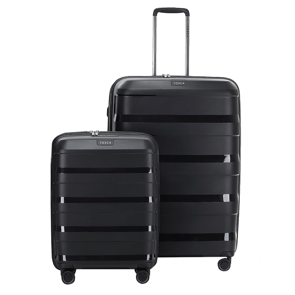 Tosca Comet 40L 20" & 120L 29" Hard Case Trolley Suitcase Luggage Combo Black