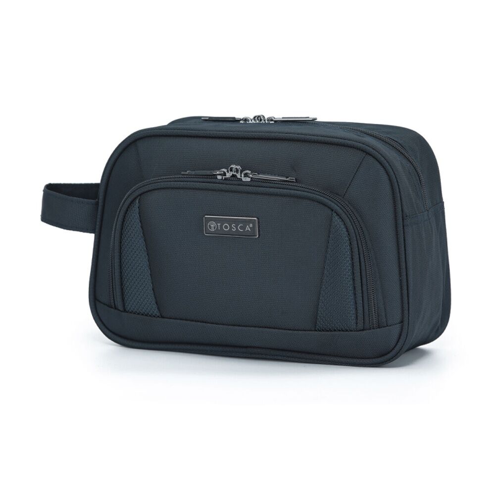 Tosca Oakmont Wetpack Travel Toiletry Pouch Bag Large Main Compartment Navy