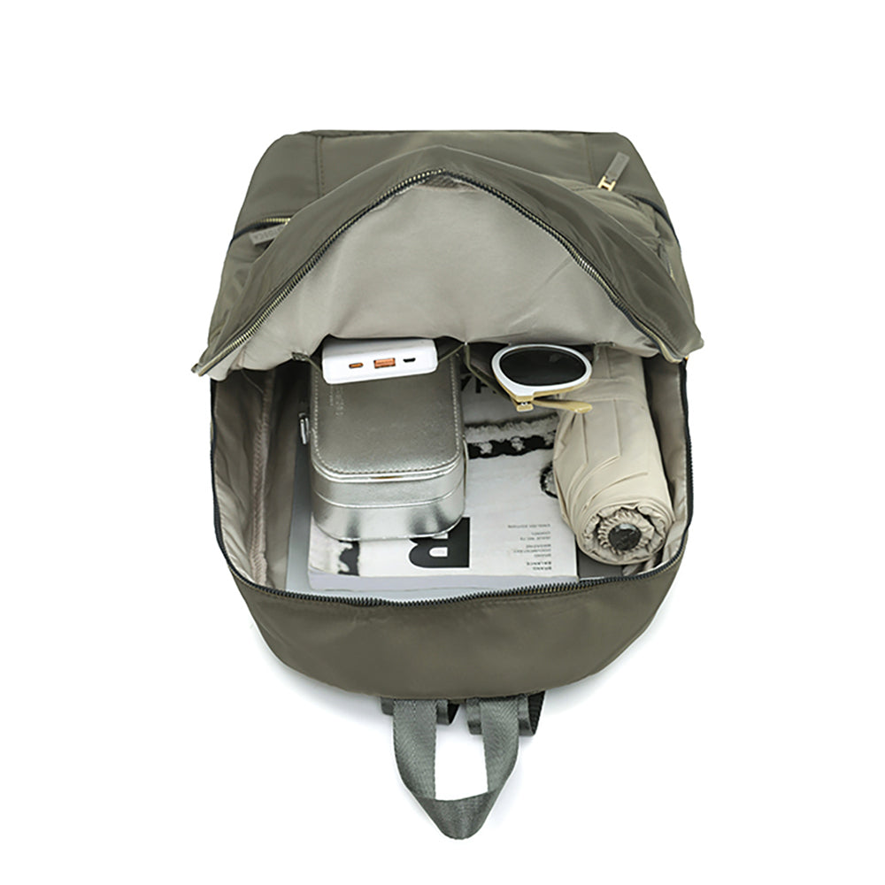Tosca Ladies Zip/Fold Away Weekend Travel Backpack/Shoulder Stitch — Khaki