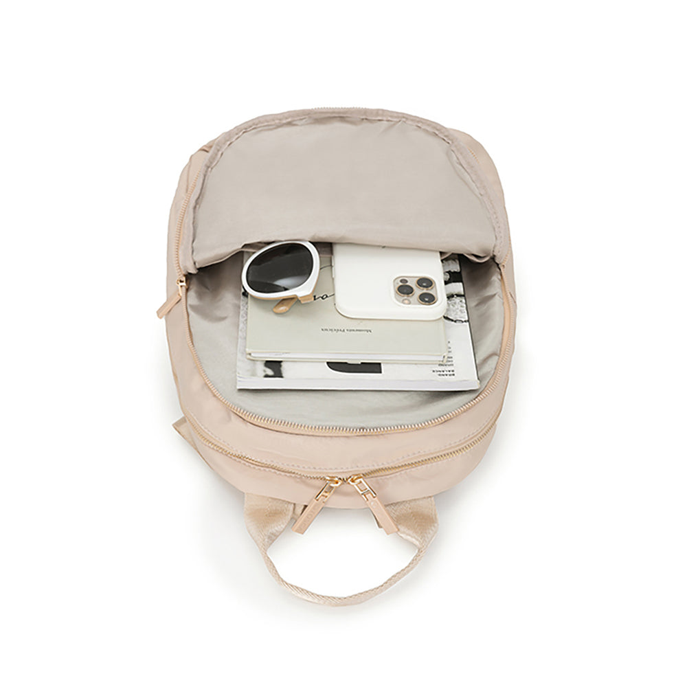 Tosca Daily Nylon Lightweight Shoulder College Laptop School Backpack - Beige — image 2