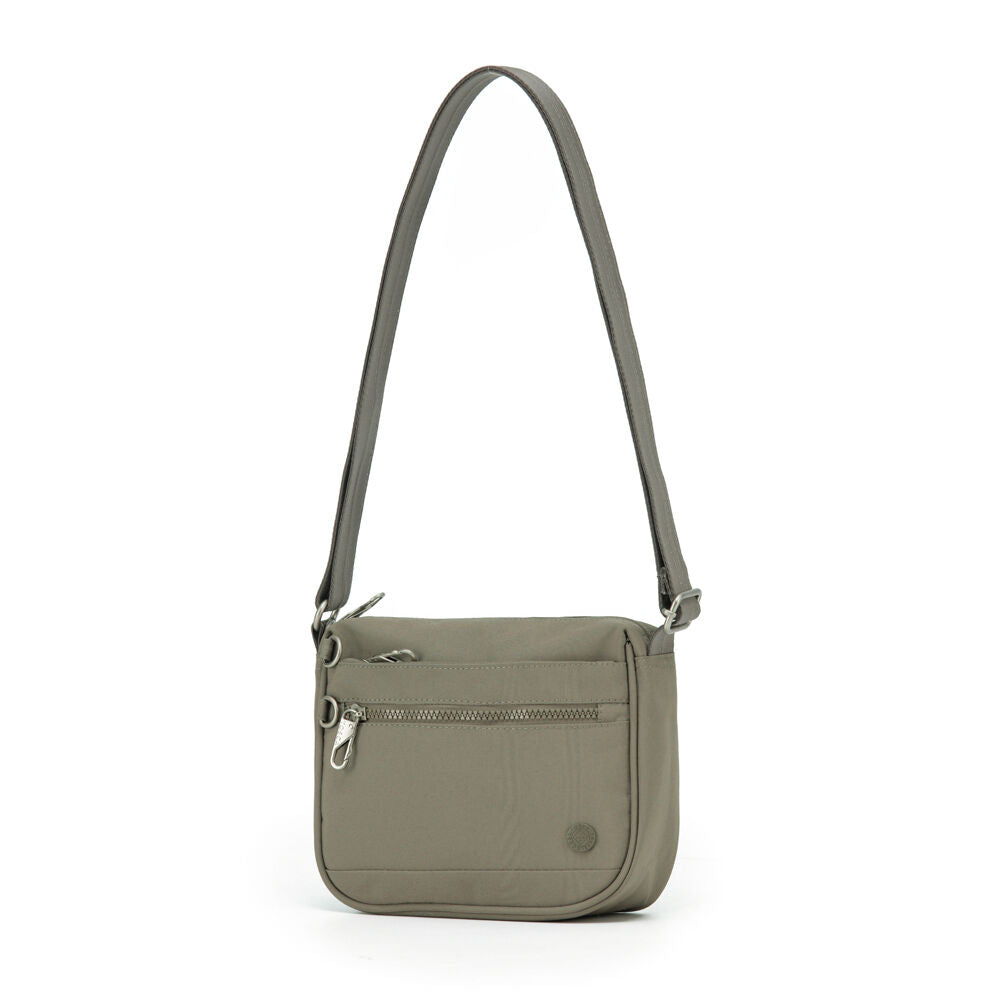 Tosca Anti-Theft RFID Blocking Shoulder Travel Bag 23x19cm Slash Proof — Taupe