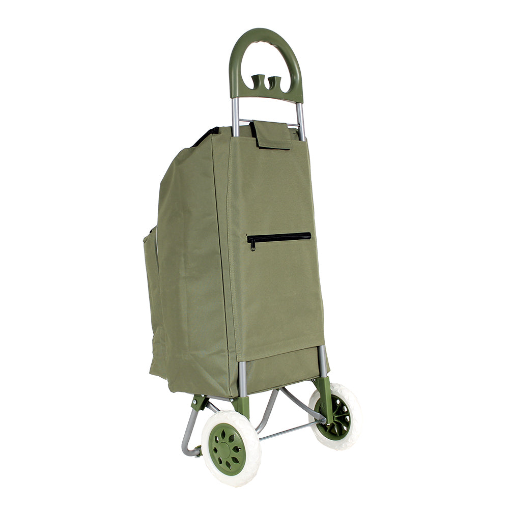 Tosca 70L/58cm Shopping Cart Trolley Bag Grocery Storage w/ Wheels Khaki Green — image 2