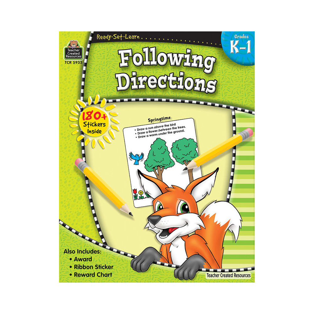 Teacher Created Resources Following Directions Learn Book Set For Grade-K1 5+ (3 Pack) — image 2