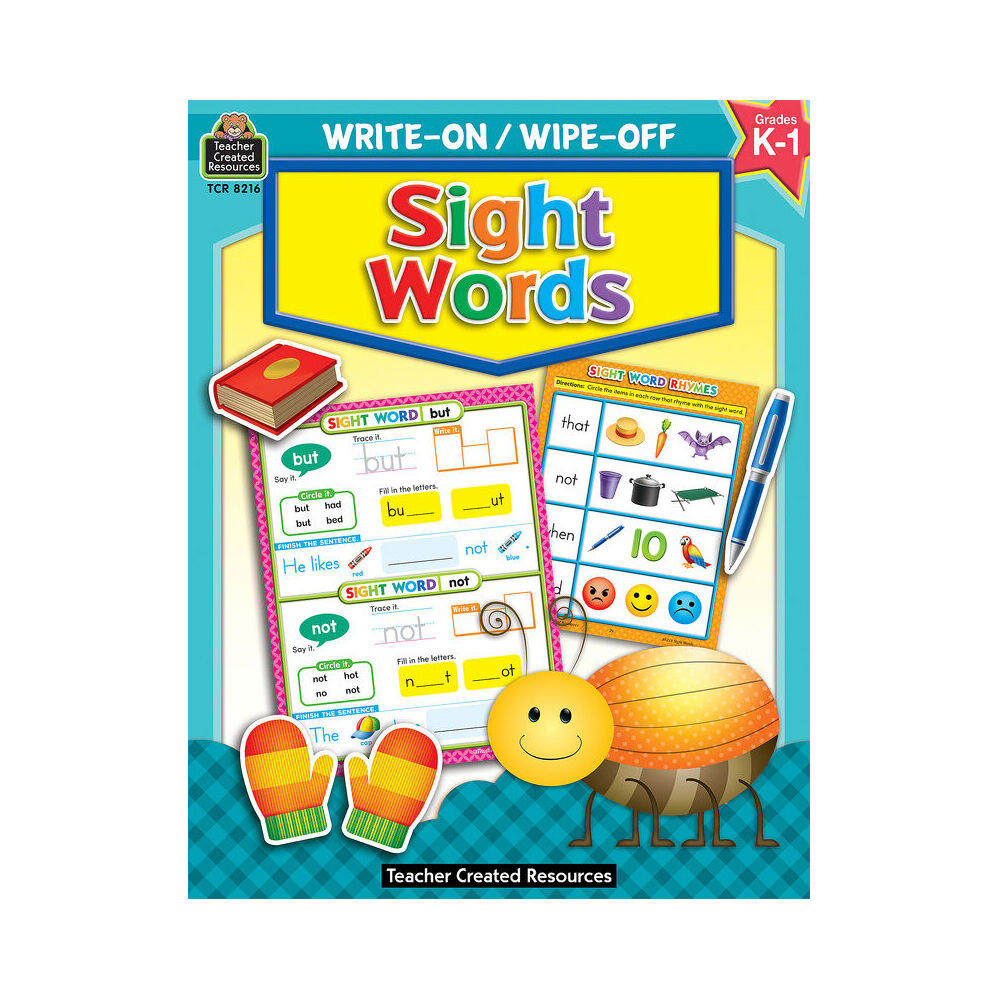 Teacher Created Resources Sight Words Write-On Wipe-Off Activity Book Kids 5+