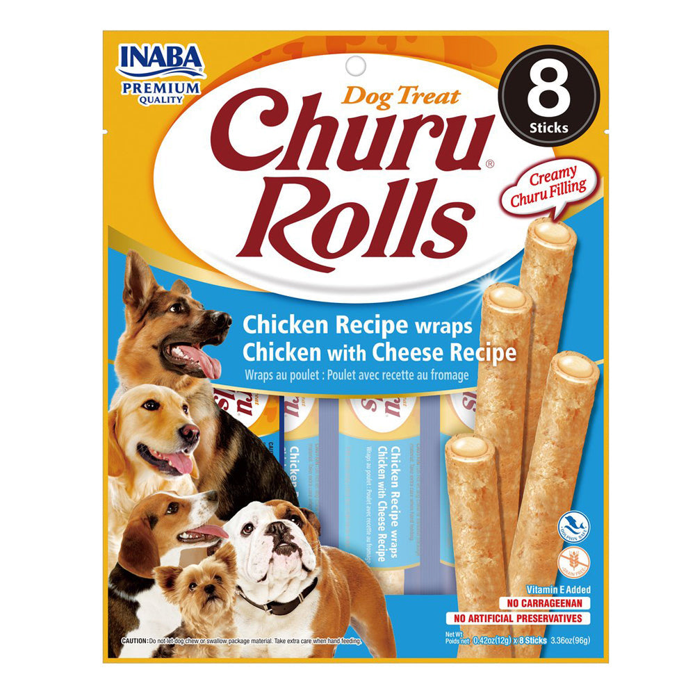 Inaba Pet Dog Churu Snack Nibble Chew Treat Rolls Chicken Wraps w/Cheese 96g (48 Pack) — image 2