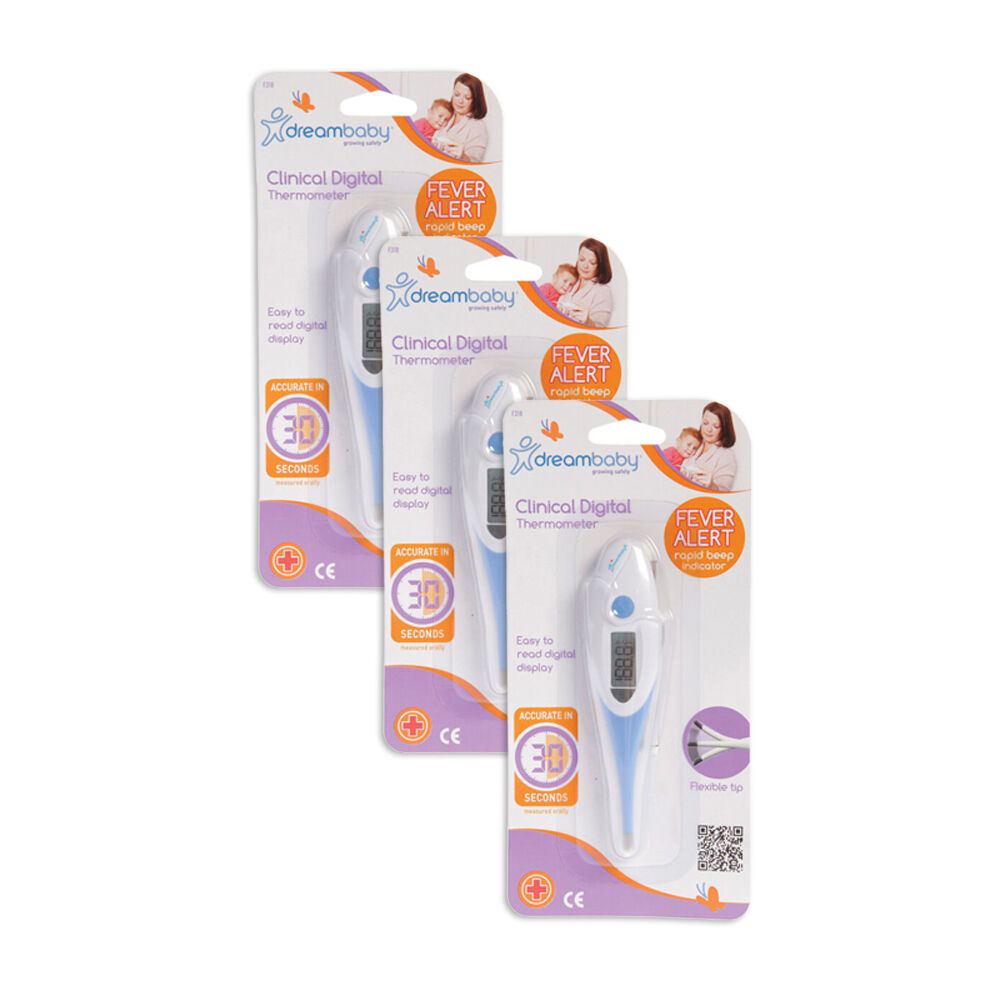 Dreambaby Baby/Kids Health Basic Clinical Digital Thermometer White/Blue (3 Pack)