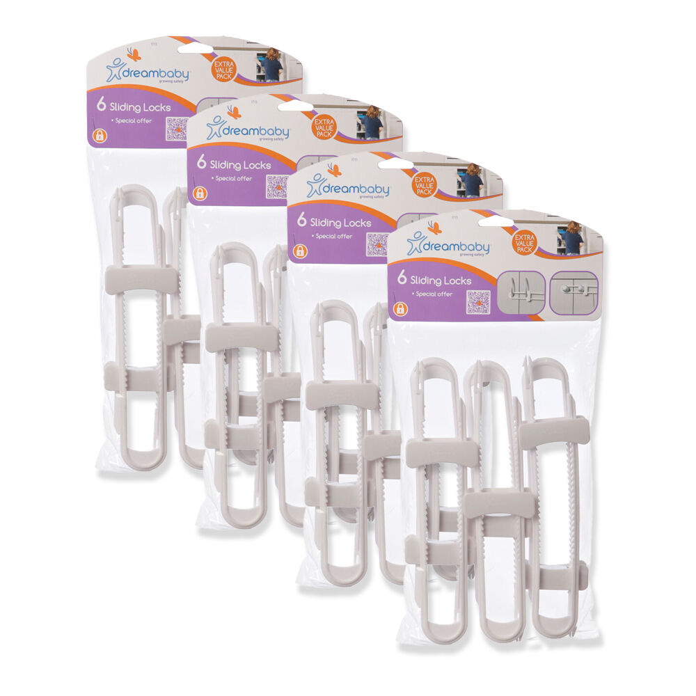 Dreambaby 6pc Dreambaby Baby/Kids Safety Sliding Lock Bag with Header White (4 Pack)