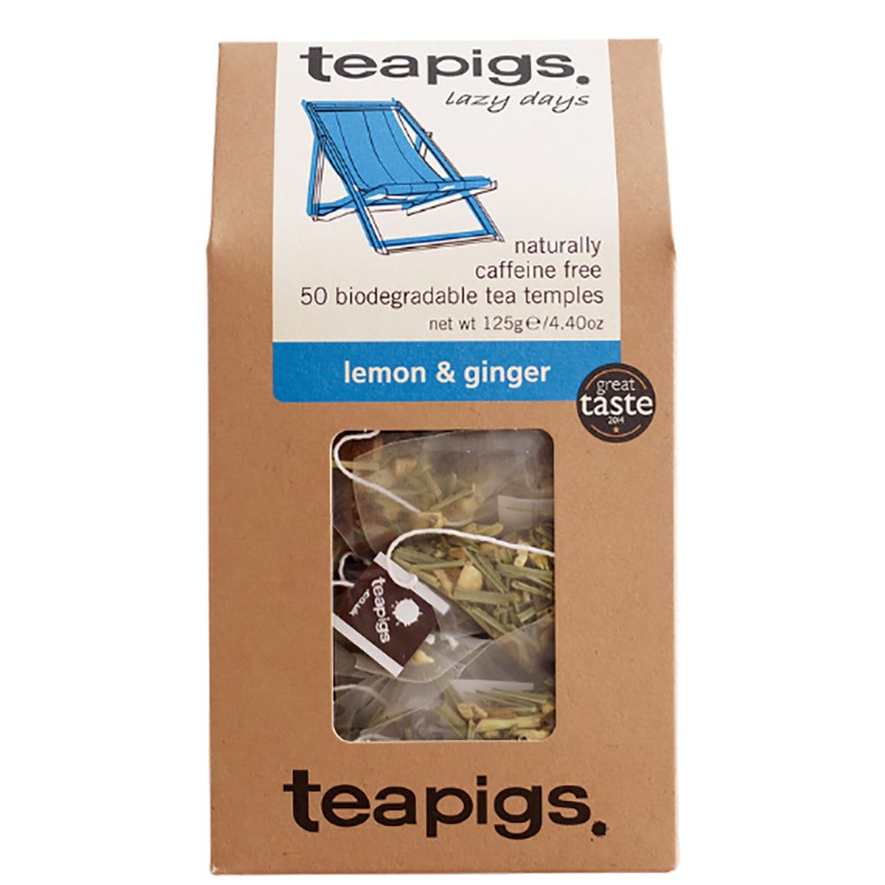 Teapigs Lemon And Ginger Tea Temples/Tea Bags (50 Pieces)