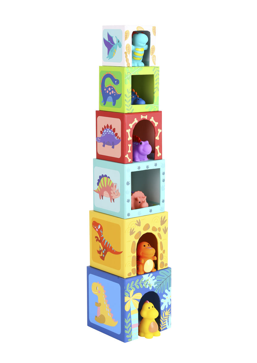 Tooky Toy Nesting Boxes Animal Dinosaur Stacking Kids Activity Play 12m+ (12 Pieces)
