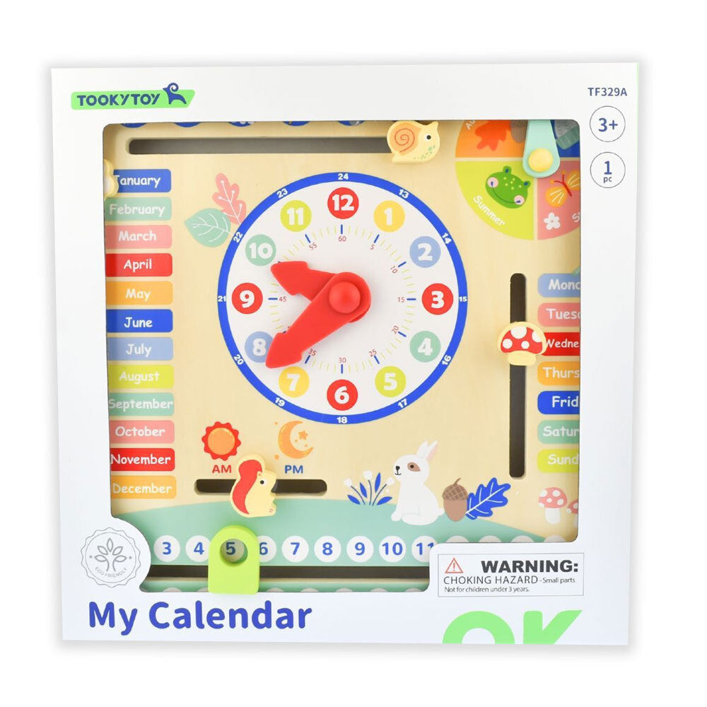 Tooky Toy Wooden My Forest Friend Kids Calendar With Adjustable Tabs 3Y+ — image 2