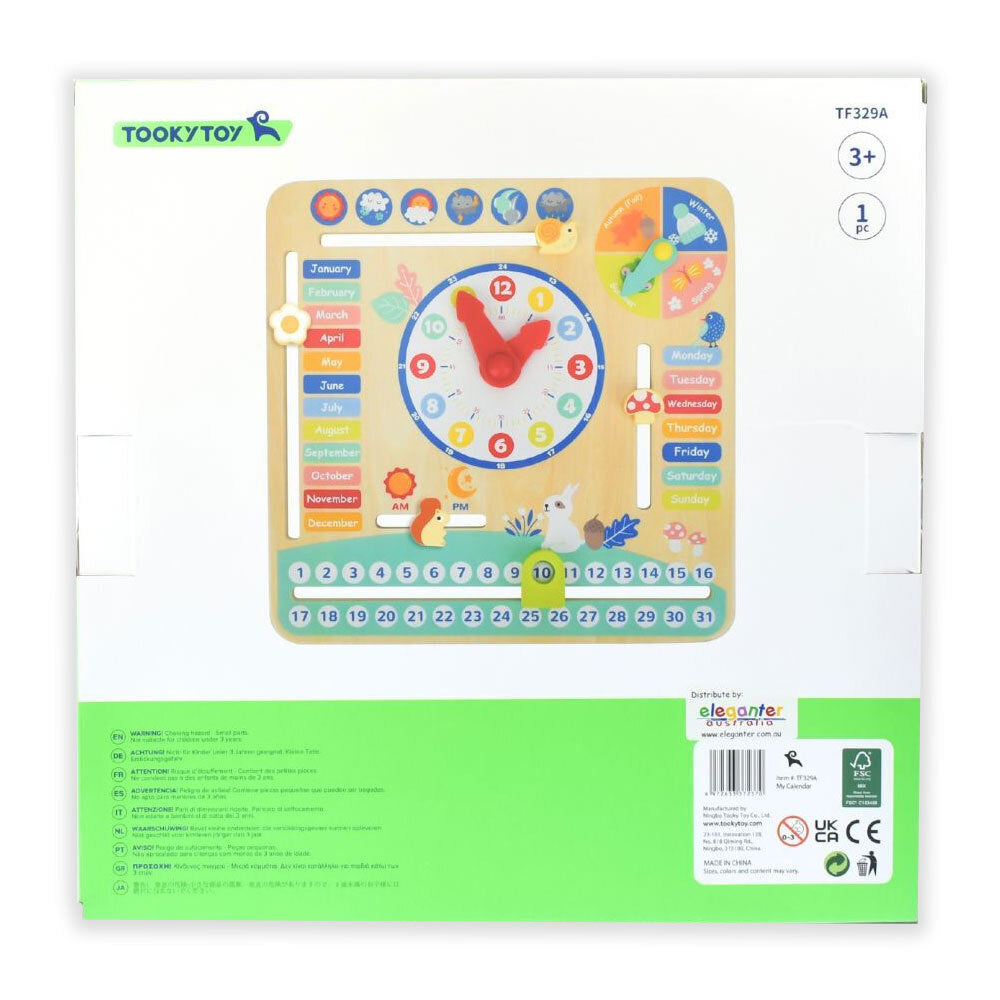 Tooky Toy Wooden My Forest Friend Kids Calendar With Adjustable Tabs 3Y+ — image 3