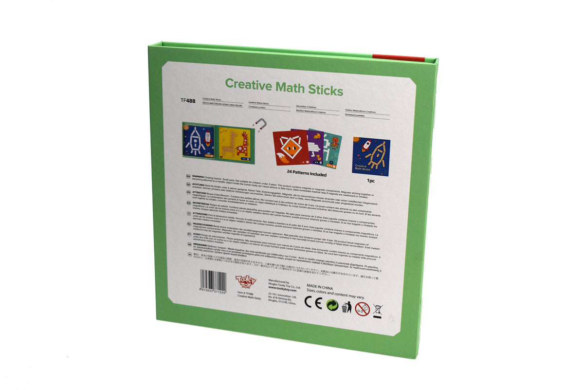 Tooky Toy Creative Math Sticks Puzzle Game Wooden Magnetic Kids 3y+ (49 Pieces) — image 5