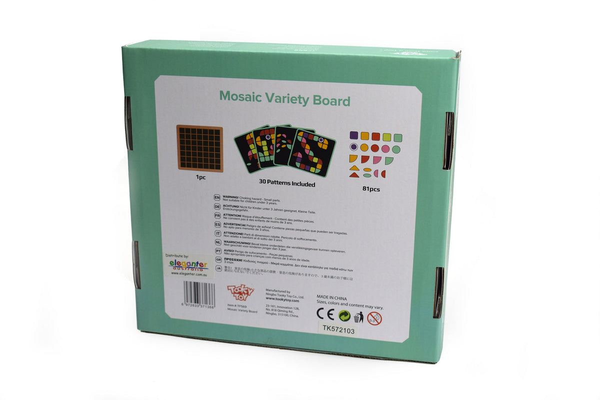 Tooky Toy Mosaic Variety Board Game Kids/Toddler Interactive Fun Play 3+ (97 Pieces) — image 3