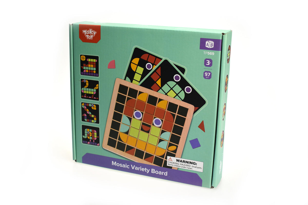 Tooky Toy Mosaic Variety Board Game Kids/Toddler Interactive Fun Play 3+ (97 Pieces)