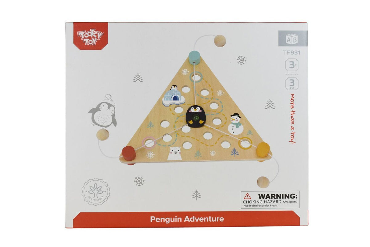 Tooky Toy Wooden Penguin Adventure Kids/Toddler Interactive Fun Play Game 3+ (3 Pieces) — image 3