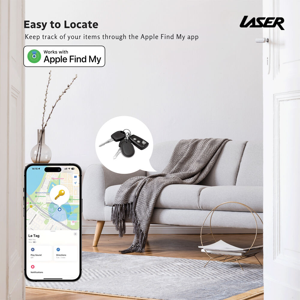 Laser Mini Bluetooth IPX7 Smart Tag Compact w Apple Find My Tracking — image 5
