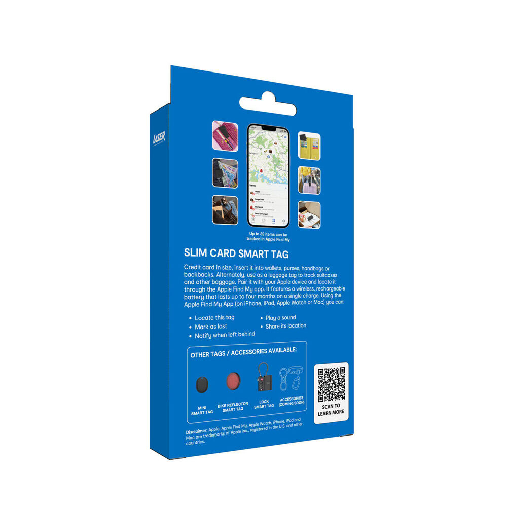 Laser Black Ultra Slim Smart Card w/ Wireless Charging For Apple Find My Tracker — image 10