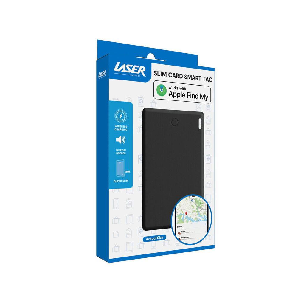 Laser Black Ultra Slim Smart Card w/ Wireless Charging For Apple Find My Tracker — image 9